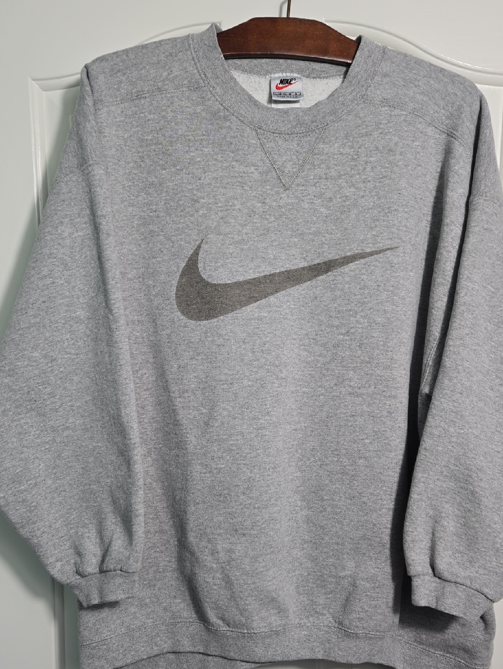 Vintage Nike Gray Swoosh Crewneck Sweatshirt | Women’s L | 90s USA